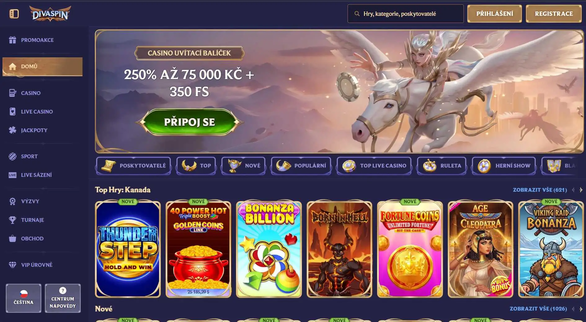 Divaspin Casino Screen